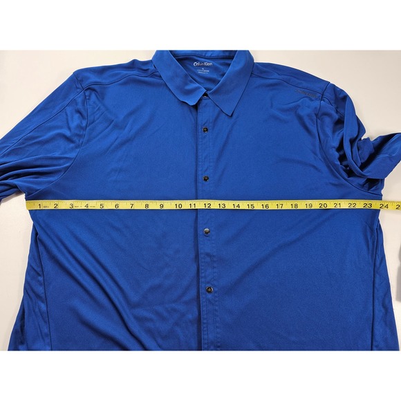 Calvin klein performance size XL snap button up long sleeve blue career casual ^ - Picture 7 of 7